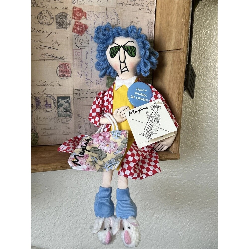 Vintage 1995 Hallmark Maxine Fabric Doll Figurine "Don't Worry Be Crabby" 16" H
